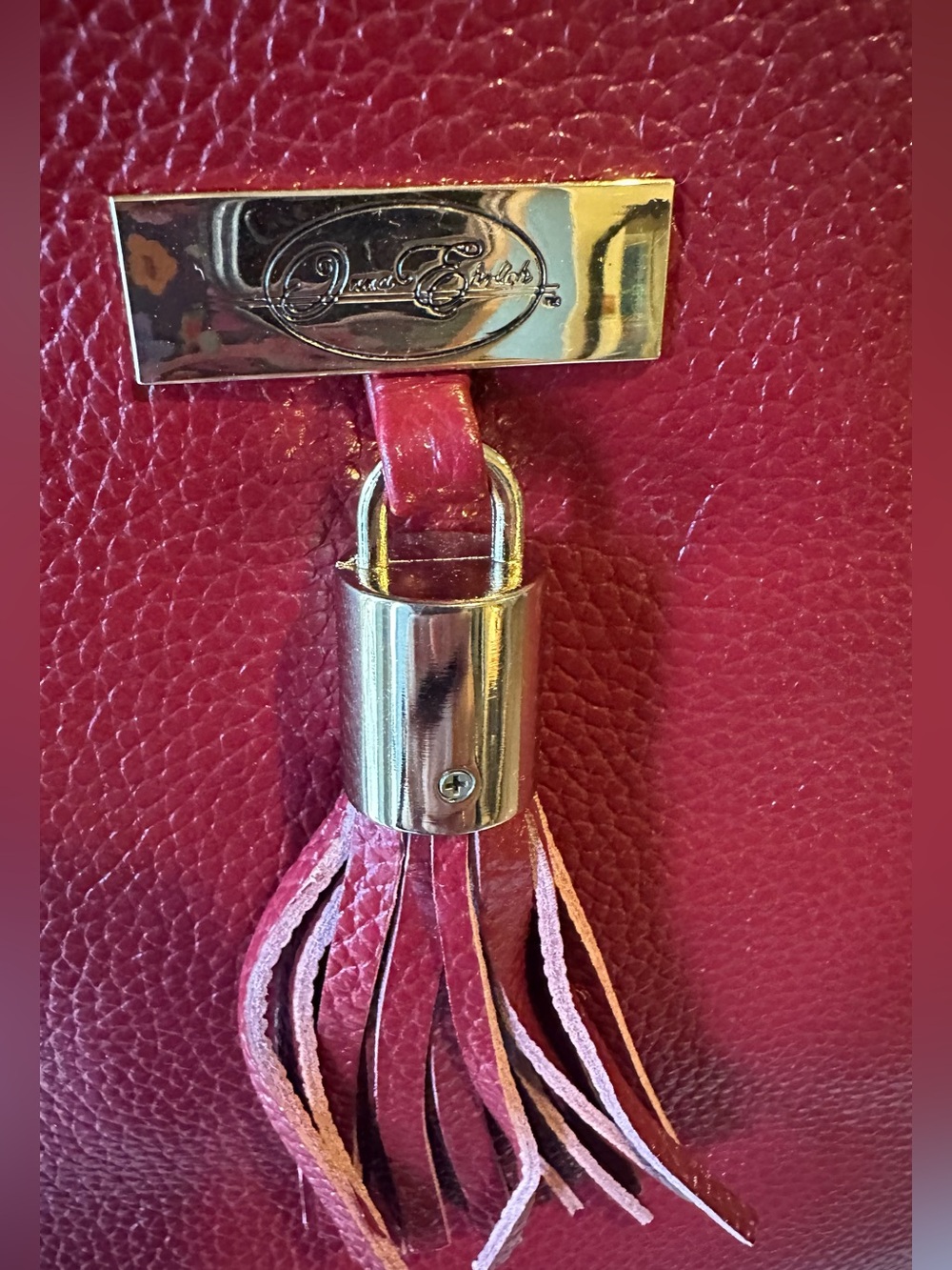 SALE!! NWOT! Genuine Leather Onna Ehrlich handbag in deep red - Picture 5 of 13